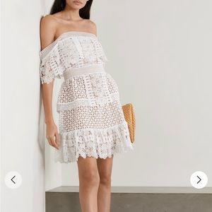 Self portrait Off-the-shoulder guipure lace mini dress size 6